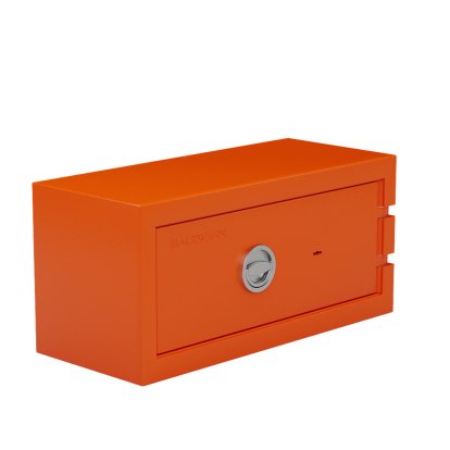 Balzsafe Connect Tresor für USM Haller Regale, 75 cm x 35 cm x 35 cm, Reinorange RAL 2004, Schlüsselschloss