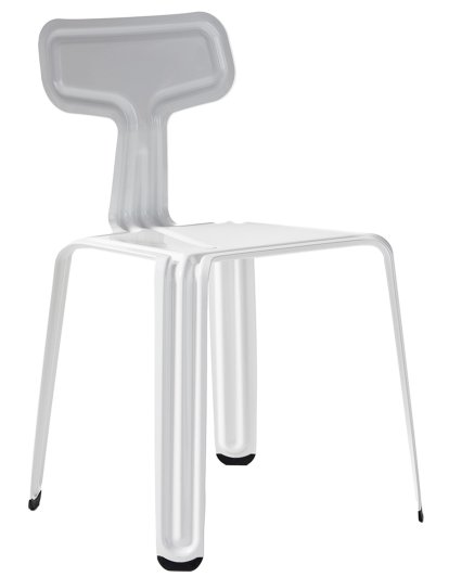 Pressed Chair, Verkehrsweiß glänzend