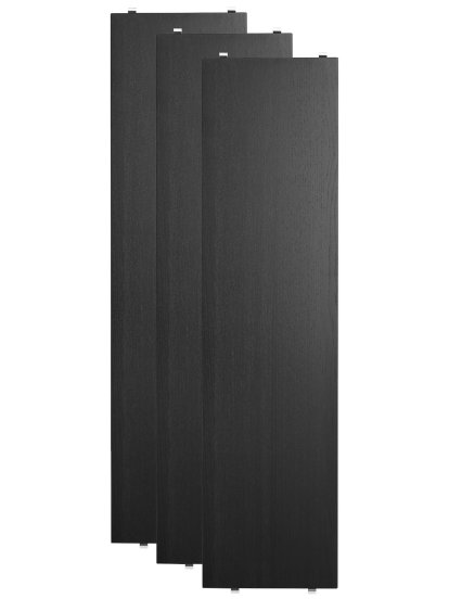 String System Regalböden (3er Pack), 78 x 20 cm, Eschefurnier schwarz