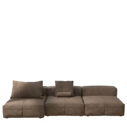 Vetsak Sofa Set 4, Leather - Cacao, Mit Kissen