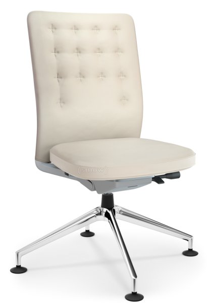 ID Trim Conference, Ohne Lumbalstütze, Ohne Armlehnen, Soft grey, Sitz und Rücken Leder, Snow
