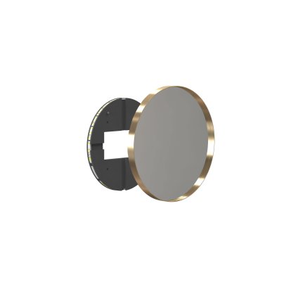 Unu Spiegel mit LED Beleuchtung rund (Set), ø 40 cm, Gold gebürstet