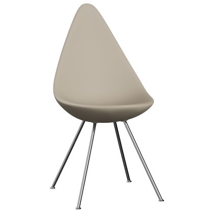 Drop Stuhl, Hellbeige, Chrome