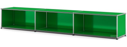 USM Haller Lowboard XL, individualisierbar, USM grün, Offen, 35 cm