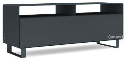 TV Lowboard R 109, Einfarbig, Anthrazitgrau (RAL 7016), Kufen lackiert in Außenfarbe