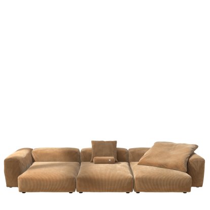 Vetsak Sofa Set 5, Cord velours - Camel, Mit Kissen