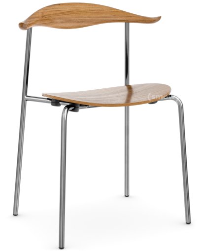 CH88T Stuhl, Edelstahl, Eiche lackiert
