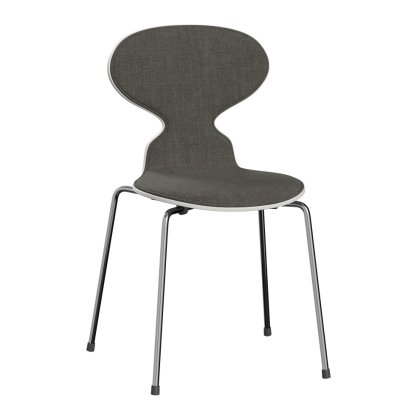Ameise 3101 Stuhl mit Frontpolster, Lack, White, Remix 152 - Black & White, Chrome