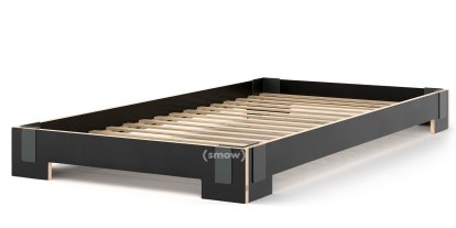 Tagedieb Stapelbett, 100 x 200 cm, Schwarz, Mit Roll-Lattenrost