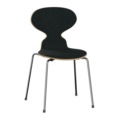 Ameise 3101 Stuhl mit Frontpolster, Holz klar lackiert, Buche natur, Remix 183 - Schwarz, Chrome