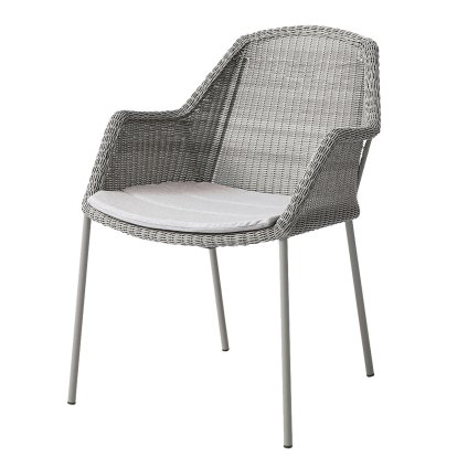 Breeze Stuhl, Taupe, Mit Sitzkissen, Natté - Light grey