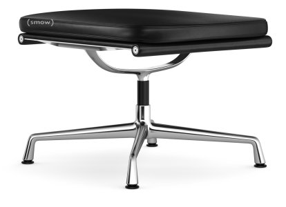 Soft Pad Chair EA 223, Untergestell verchromt, Leder Premium F nero, Plano nero