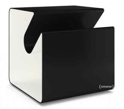 V44 Beistelltisch, Tiefschwarz (RAL 9005) - Reinweiß (RAL 9010), Gleiter