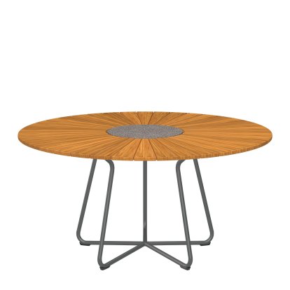 Circle Tisch, Ø 150 cm, Bamboo/Granit, Grey