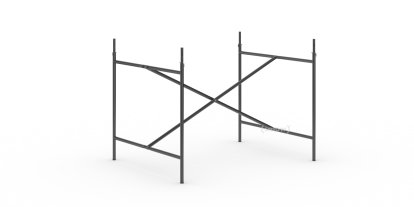 Eiermann 2 Tischgestell , Schwarz, senkrecht, mittig, 100 x 78 cm, Mit Verlängerung (Höhe 72-85 cm)