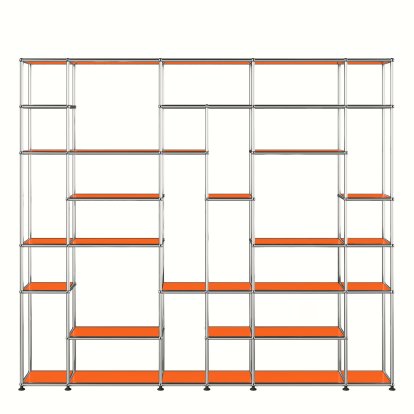 USM Haller Wohnzimmer Regal XXL, Reinorange RAL 2004