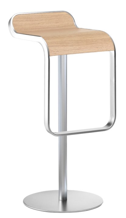 LEM Barhocker, 80 cm - fix, Eiche gebleicht / matt verchromt
