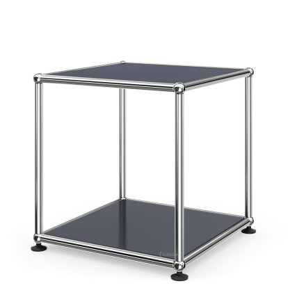 USM Haller Beistelltisch 35, Oben und unten Metall, Anthrazitgrau RAL 7016