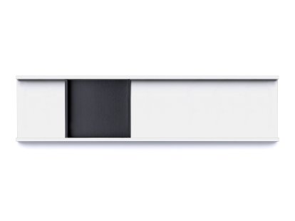 Meterware Ablageschale, Niedrig (2,5 cm), signalweiß, Niedrig (1,9 cm), tiefschwarz