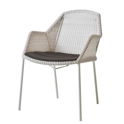 Breeze Stuhl, White grey, Mit Sitzkissen, Focus - Dark grey