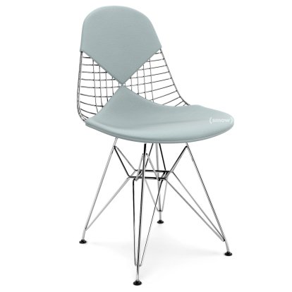 Kissen für Wire Chair (DKR/DKW/DKX/DKL/LKR), Sitz- und Rückenkissen (Bikini), Hopsak, Eisblau / elfenbein