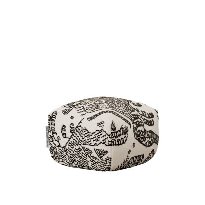 Sander Pouf Mini, Tiger Mountain - Schwarz/weiß Col. 001