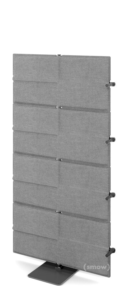 USM Privacy Panels Akustikwand Anbauelement, Mit Eckverbinder (für 90° Winkel), 1,44 m (4 Elemente), Anthrazitgrau
