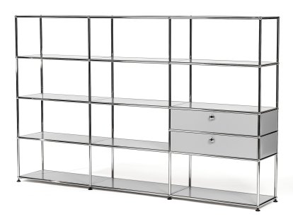 USM Haller Wohnzimmer Regal XL Typ 2, Lichtgrau RAL 7035