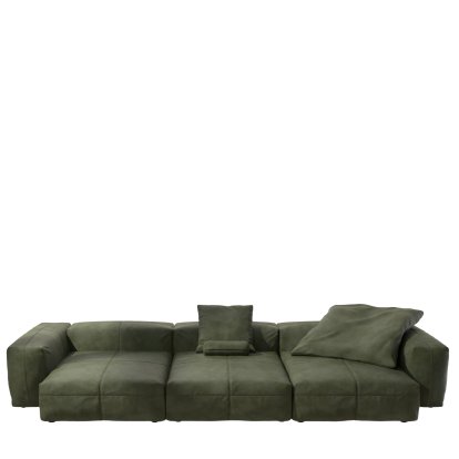 Vetsak Sofa Set 5, Leather - Olive, Mit Kissen