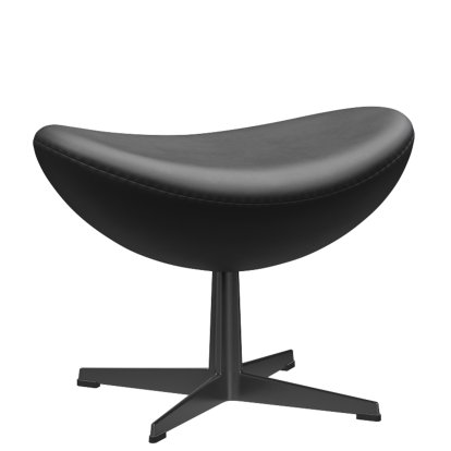 Egg Fußhocker, Leder Essential, Black, Black