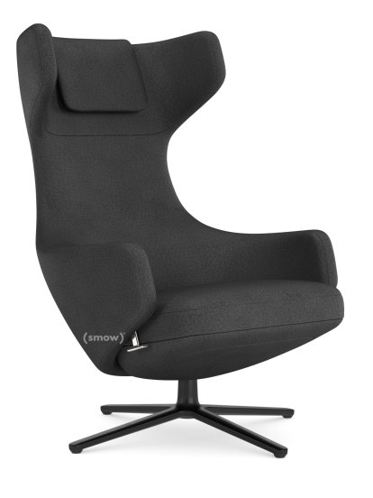 Grand Repos Loungesessel, Sessel Grand Repos, Stoff Dumet carbon/schwarz, 45 cm, Basic dark