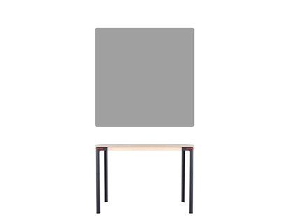Seiltänzer Tisch, 75 x 90 x 90 cm, Linoleum grau, rot