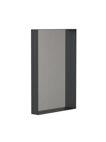 Unu Spiegel rechteckig, H 60 x B 40 cm, Schwarz matt