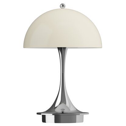 Panthella 160 Akkuleuchte, Chrom opal beige