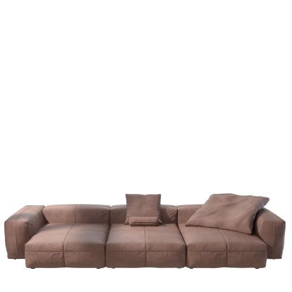 Vetsak Sofa Set 5, Leather - Stone, Mit Kissen