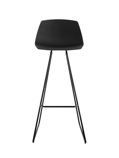 Miunn Barhocker mit Kufengestell, H 75 cm, Schwarz