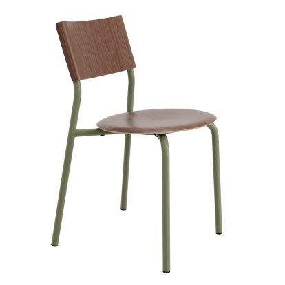 SSD Stuhl, Metall/Holz, Walnuss, Khakigrün