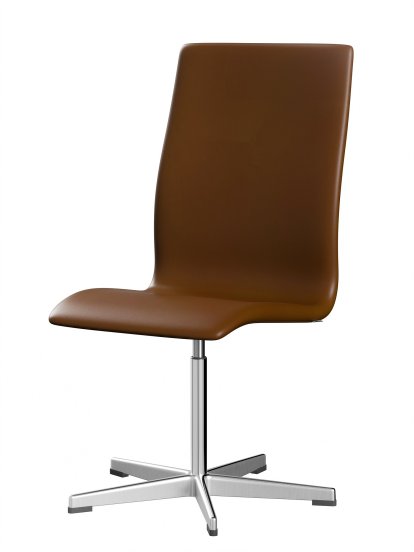 Oxford Bürodrehstuhl, Ohne Armlehnen, Mittelhoher Rücken, Standfuß, Softleder, Walnut