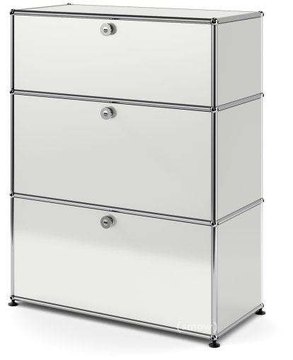 USM Haller Kommode mit 3 Schubladen, H 95 + 4 x B 75 x T 35 cm, Lichtgrau RAL 7035