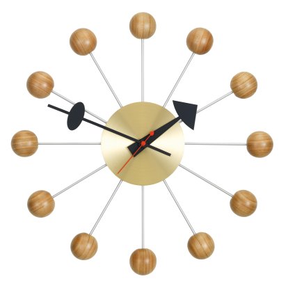 Ball Wanduhr, Kugeln Kirschbaum 