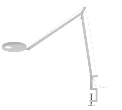 Demetra LED Tischleuchte, weiß, mit Schraubklemme für beliebige Tischplatte