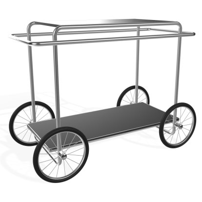 M4R Servierwagen, Schwarz lackiert / vernickelt, Ohne Flaschenhalter