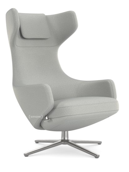 Grand Repos Loungesessel, Sessel Grand Repos, Stoff Dumet kiesel melange, 45 cm, Poliert