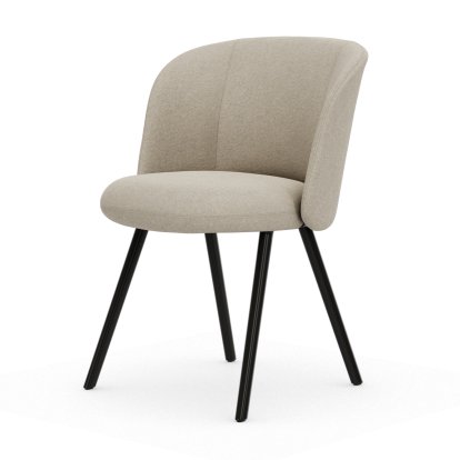 Mikado Stuhl, Aluminium pulverbeschichtet basic dark, Nubia, Crème / perle, Filzgleiter für harte Böden
