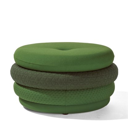 Pouf Fat Tom, 4-lagig, ohne Beine, Grün