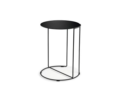 Oki Beistelltisch, H 51 x ø 40 cm, Matt-pulverbeschichtet schwarz, Matt-pulverbeschichtet schwarz