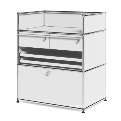 USM Haller Praxis-Sideboard, Lichtgrau RAL 7035, Alle Fächer mit Schloss