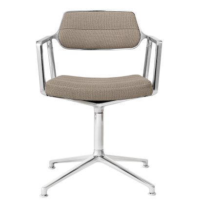 Swivel 453 Drehstuhl, Woll-Leinen-Mix dark sand, Poliert