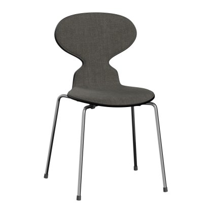 Ameise 3101 Stuhl mit Frontpolster, Gefärbte Esche, Black, Remix 152 - Black & White, Chrome