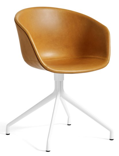 About A Chair AAC 21 Stuhl, Leder Sense - cognac, Aluminium weiß pulverbeschichtet